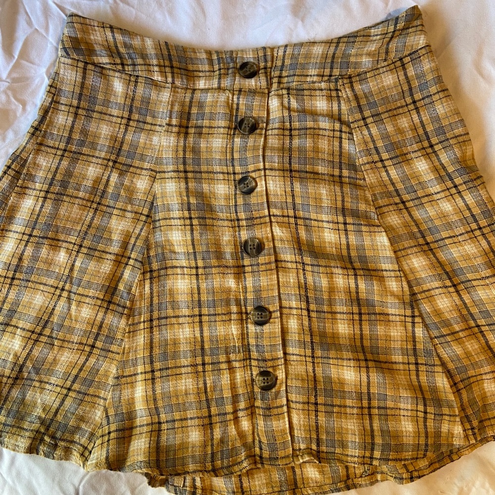 Yellow checkered American Eagle Skirt